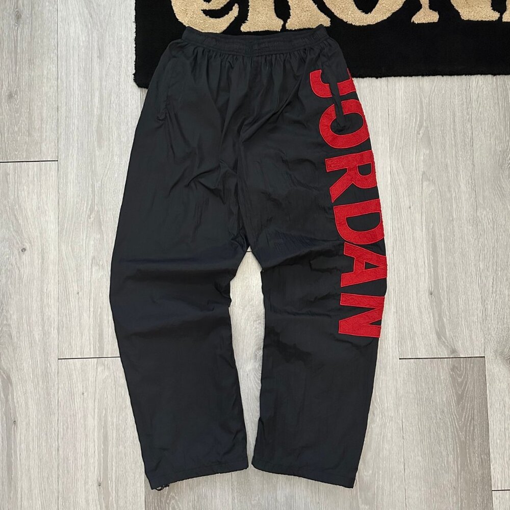 Rare Vintage Nike Air Jordan Flight Men's Black/Red Track Pants - Size XXL / 2XL